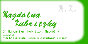 magdolna kubritzky business card